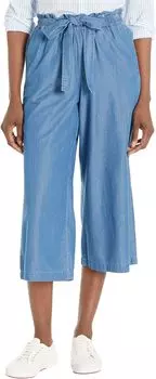 Широкие брюки с завязками спереди MICHAEL Michael Kors, цвет Light Cadet Wash