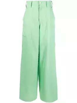 Широкие брюки с завышенной талией STELLA MCCARTNEY, зеленый