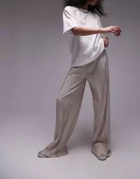 Широкие брюки с жатой плиссе Topshop