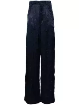 Широкие брюки с жатым эффектом BALENCIAGA, синий