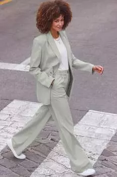 Широкие брюки Sage Sosandar, зеленый