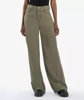 Широкие брюки Sienna High Rise в оливковом цвете KUT FROM THE KLOTH