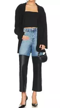 Широкие брюки синего цвета с черными огнями BLANKNYC