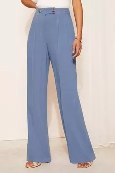 Широкие брюки со льном Friends Like These, синий