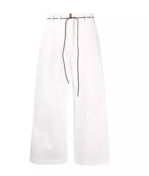 Широкие брюки со складками белого цвета Alysi