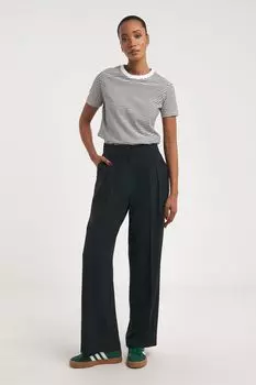 Широкие брюки со складками Jd Williams, черный