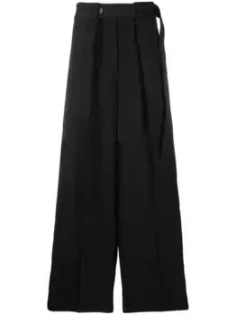 Широкие брюки со складками JIL SANDER, черный