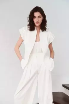 Широкие брюки со складками Leem, бежевый