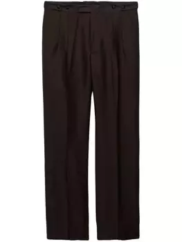 Широкие брюки со складками Prada, коричневый