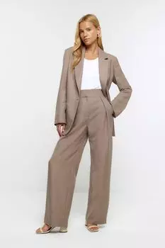 Широкие брюки со складками River Island, коричневый