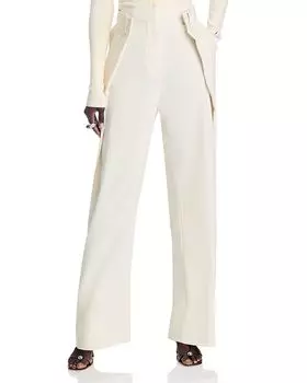 Широкие брюки со складками rokh, слоновая кость/кремовый