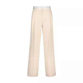 Широкие брюки со складками с логотипом Patrizia Pepe, бежевый