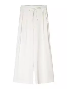 Широкие брюки со складками спереди Bershka, белый