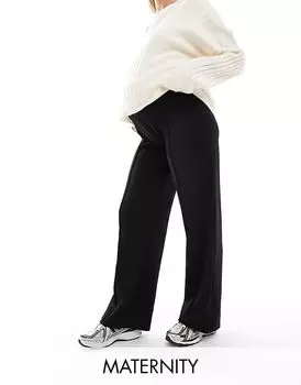 Широкие брюки со складками спереди черного цвета Vero Moda