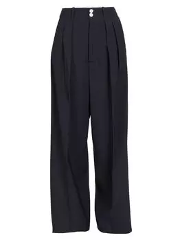 Широкие брюки со складками спереди Plan C, нави
