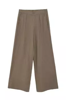 Широкие брюки со складками спереди Polo Club, серо-коричневый