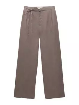 Широкие брюки со складками спереди Pull&Bear, цвет Muddy colored