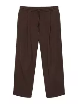 Широкие брюки со складками спереди Pull&Bear, коричневый