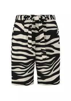 Широкие брюки со складками спереди s.Oliver Red Label Plus, цвет Black/Pearl white