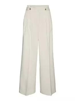Широкие брюки со складками спереди VERO MODA VMELMA, кремовый