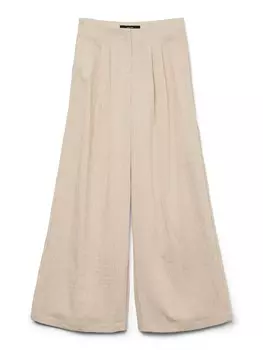 Широкие брюки со складками спереди Vero Moda Curve VMCFea, экрю