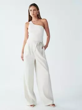 Широкие брюки со складками спереди Willa Glen, слоновая кость