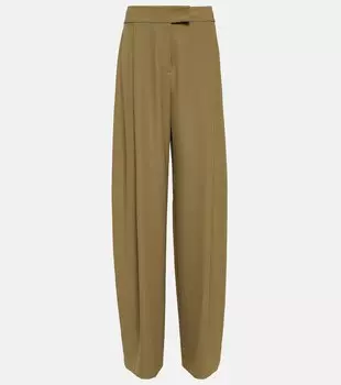 Широкие брюки со складками THE SEI, коричневый