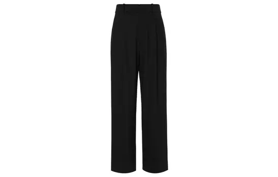 Широкие брюки со складками Uniqlo, черный