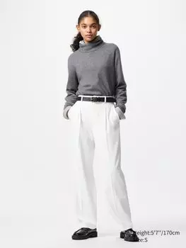 Широкие брюки со складками Uniqlo, цвет 00 белый