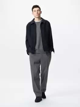 Широкие брюки со складками Uniqlo, цвет 06 серый
