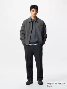Широкие брюки со складками Uniqlo, цвет 09 черный