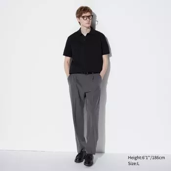 Широкие брюки со складками UNIQLO, серый