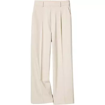 Широкие брюки со складками Uniqlo, светло-бежевый