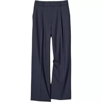 Широкие брюки со складками Uniqlo, темно-синий