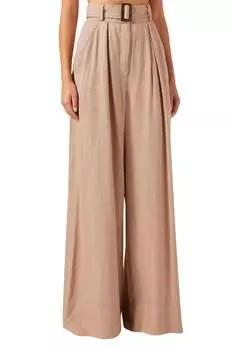 Широкие брюки со складками в ржавую ломаную клетку Matthew Bruch, цвет rust houndstooth