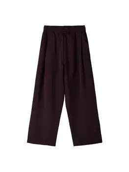 Широкие брюки со складкой спереди Bershka, бордовый