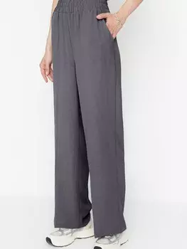Широкие брюки со складкой спереди Trendyol, темно-серый