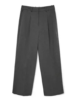 Широкие брюки со складкой спереди VERO MODA VMUnika, темно-серый