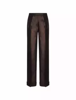 Широкие брюки со стрелками Kiton, коричневый