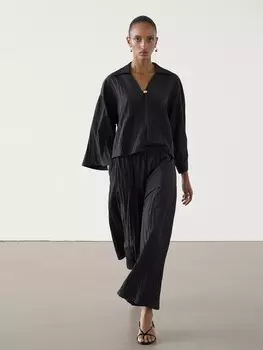 Широкие брюки со стрелками Massimo Dutti, серый