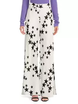 Широкие брюки со звездным принтом Renee C., белый