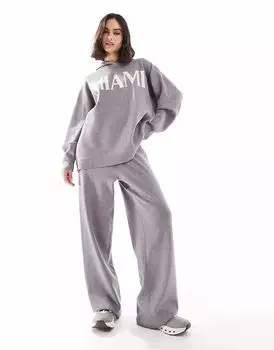 Широкие брюки South Beach серого цвета