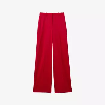 Широкие брюки средней посадки из смесовой шерсти Reiss, красный