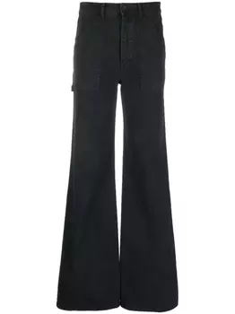 Широкие брюки средней посадки Nili Lotan, черный