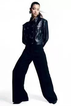 Широкие брюки строгого кроя H&M, черный