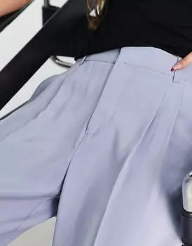 Широкие брюки строгого кроя Mango нежно-голубого цвета