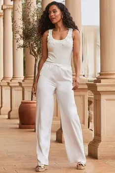 Широкие брюки свободного кроя из коллекции для миниатюрных Sosandar, белый