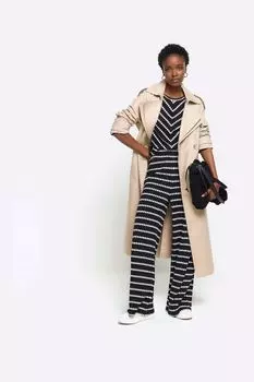 Широкие брюки связанные крючком River Island, черный