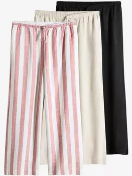 Широкие брюки The Set, цвет Ecru/Chestnut brown/Black