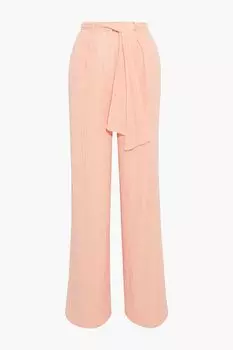 Широкие брюки Thomazia плиссе из хлопка и шелка GABRIELA HEARST, персиковый